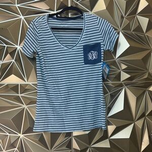 Columbia Striped Navy and White Tee